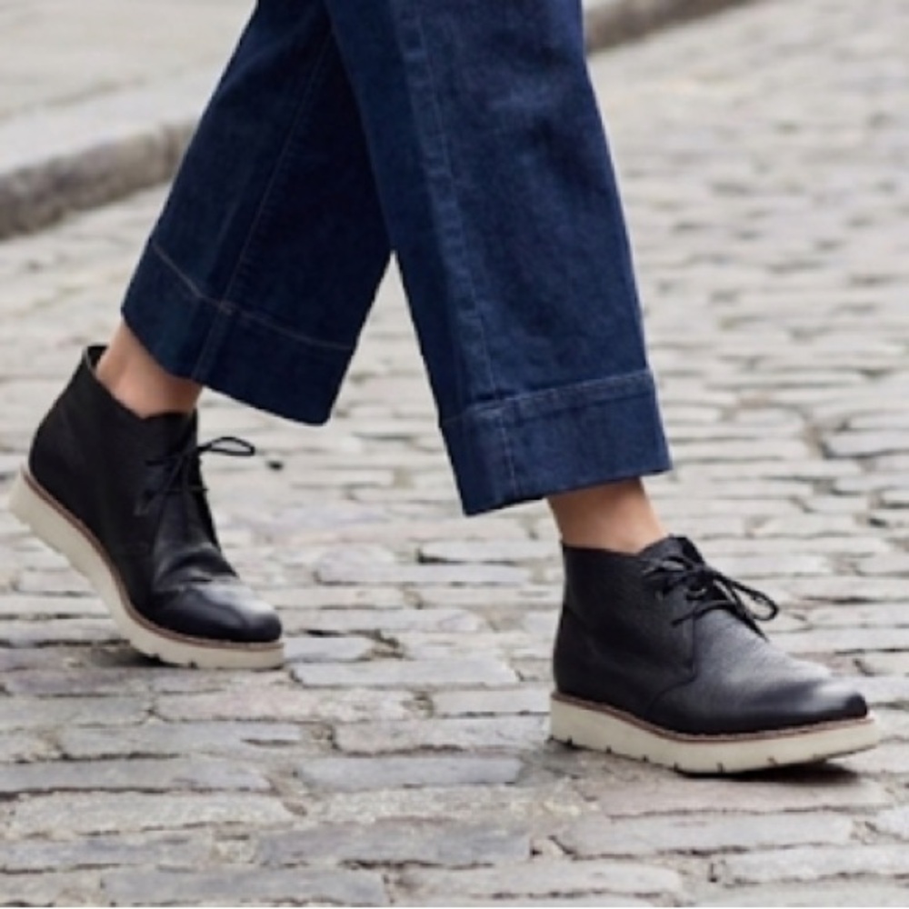 Opening Ceremony Ankle Boots Lace Up Size 6 Black Leather Classic